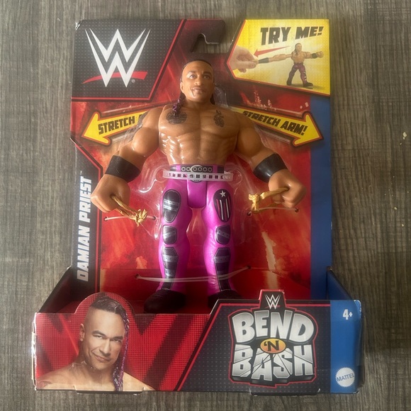 WWE Other - WWE Bend 'N Bash Damian Priest Figure in Pink and Black‎